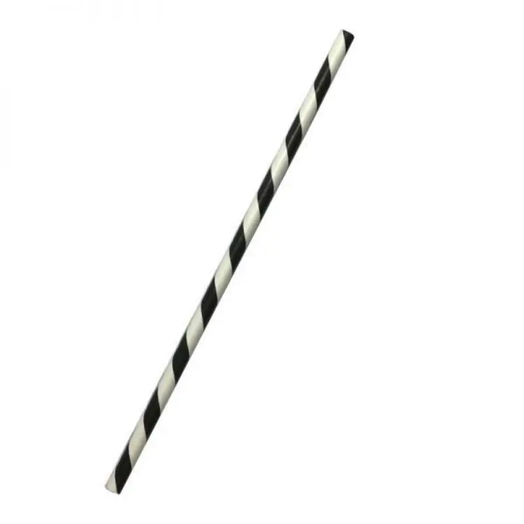 Picture of Caterpak 6 x 197mm Reg Paper Straws, Black Stripe