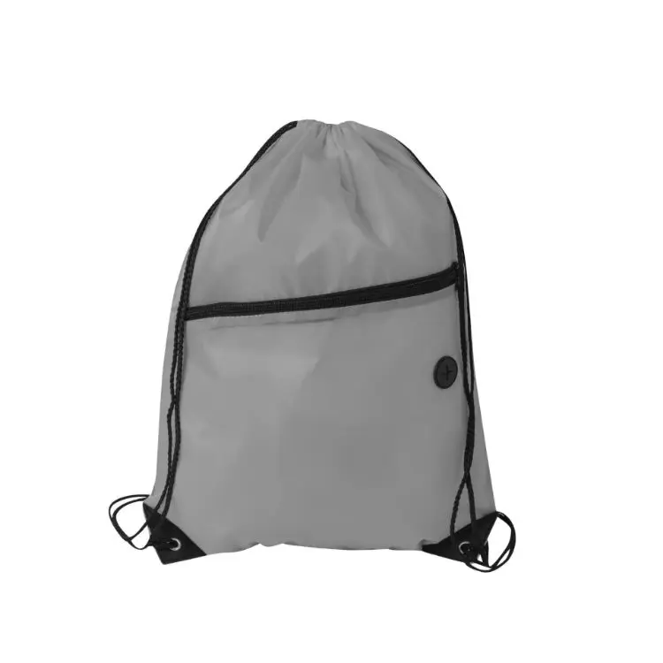 Picture of Polyester Drawstring Bag with Zippered Pocket