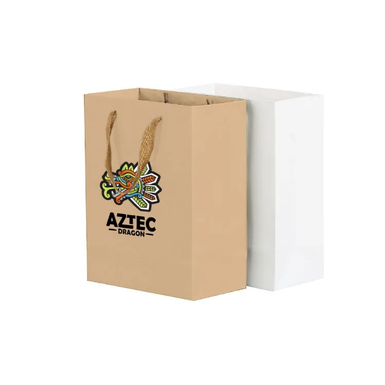 Picture of Medium Vertical Paper Bag with Fabric Flat Handle(210 x 270 x 110mm)