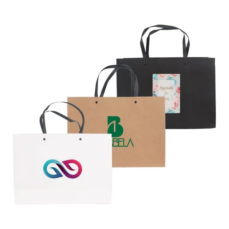 Picture of Large Crosswise Paper Bag with Knitted Handle(420 x 300 x 120mm)