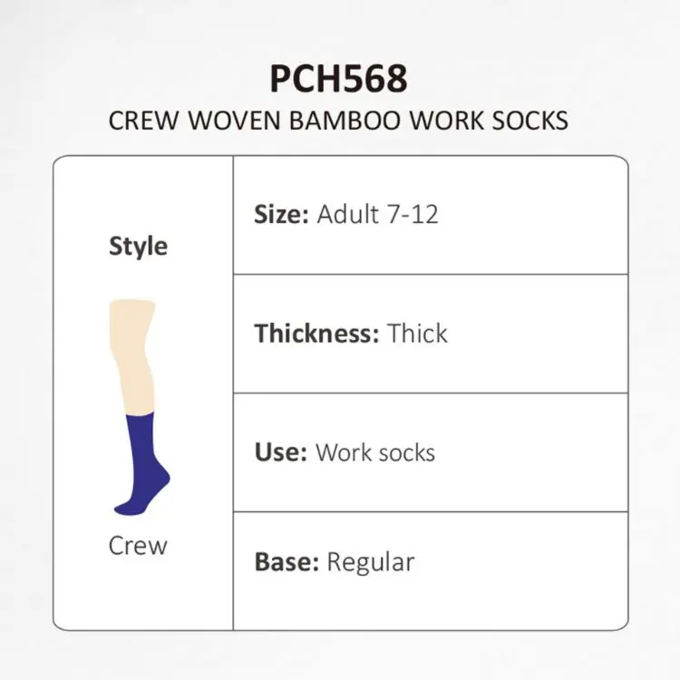 Picture of Crew Woven Bamboo Work Socks