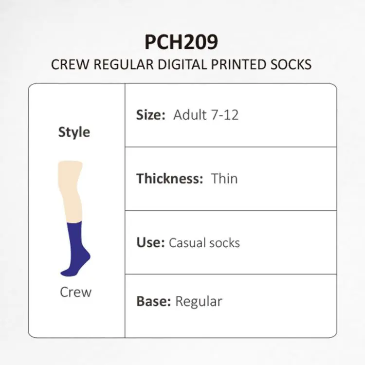 Picture of Crew Regular Digital Printed Socks