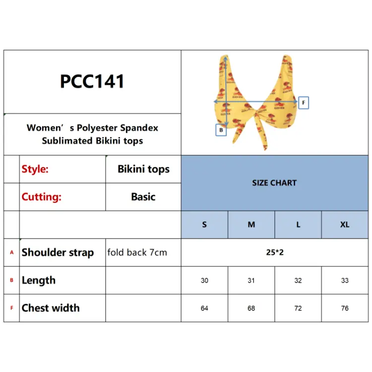 Picture of Women's Polyester Spandex Sublimated Bikini top