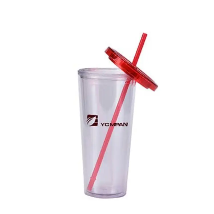 Picture of 24oz Plastic Cups with Lids & Straws