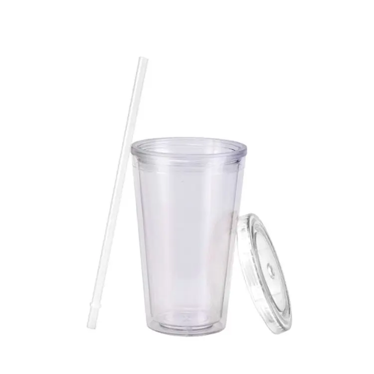 Picture of 16oz Plastic Cups with Lids & Straws