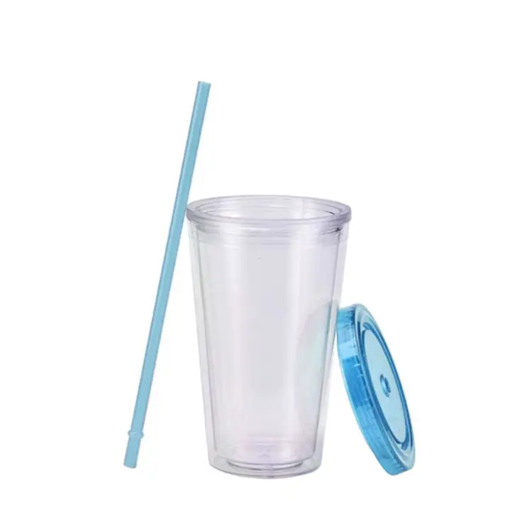 Picture of 16oz Plastic Cups with Lids & Straws