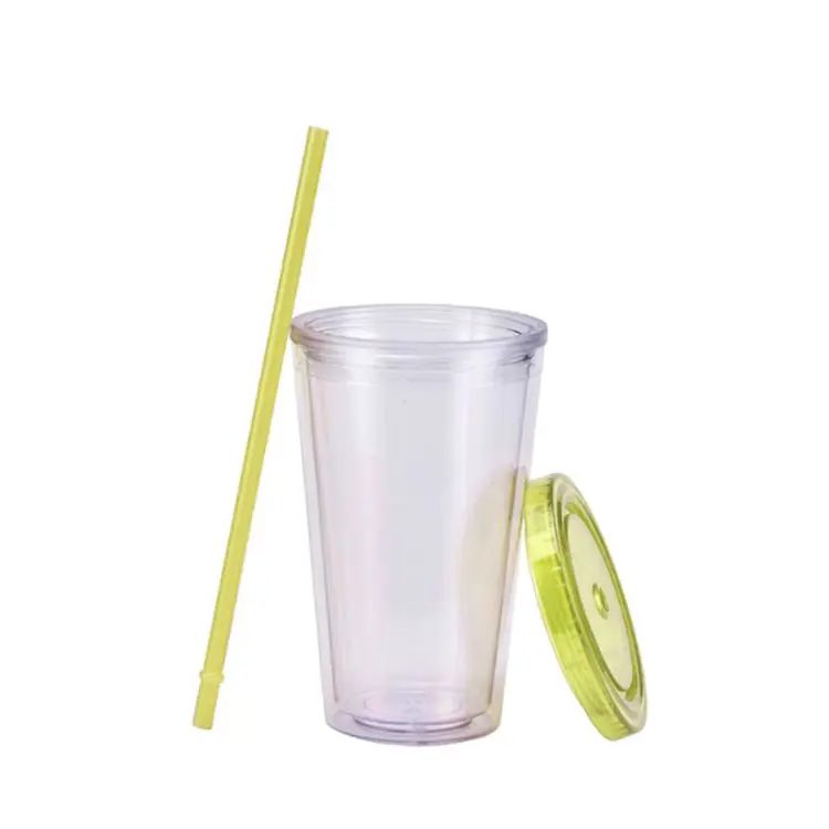 Picture of 16oz Plastic Cups with Lids & Straws