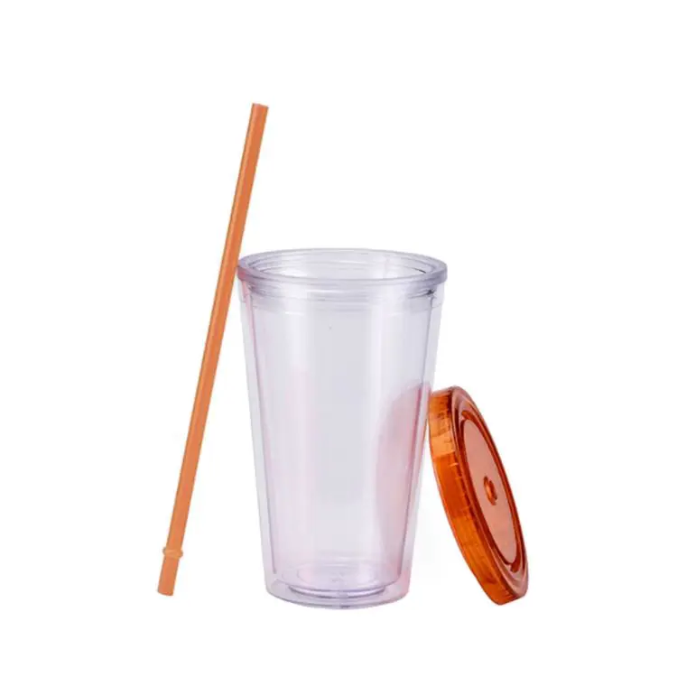 Picture of 16oz Plastic Cups with Lids & Straws
