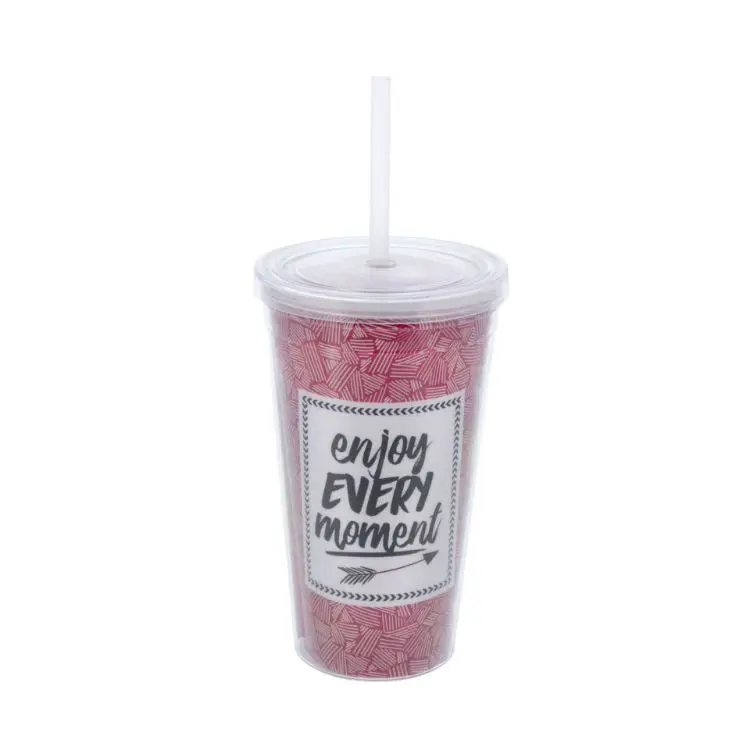 Picture of 16oz Plastic Cups with Lids & Straws