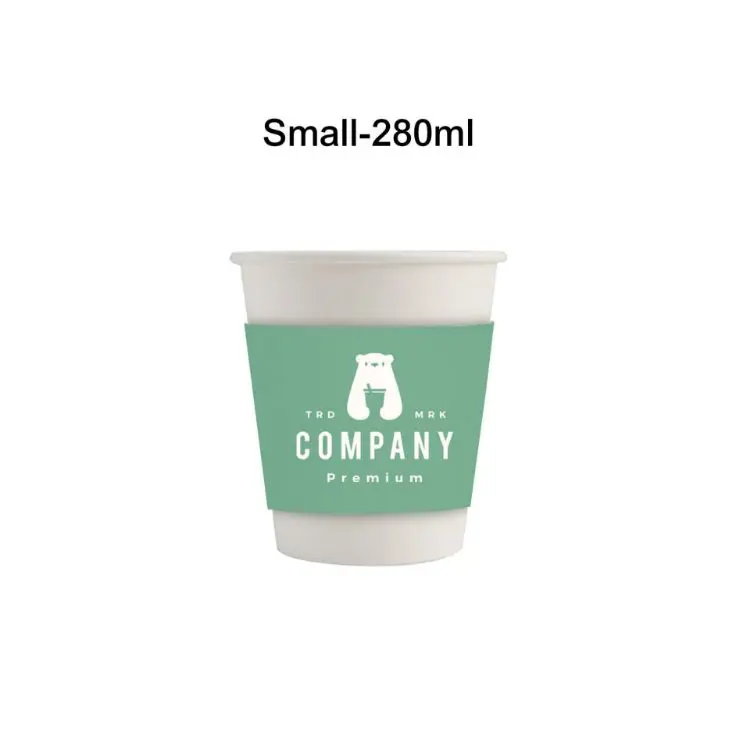 Picture of PLA Single Wall Compostable Paper Cups with Cup Sleeve