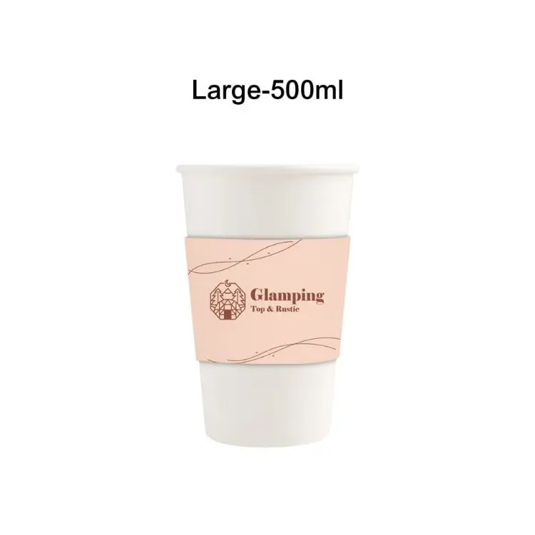 Picture of PLA Single Wall Compostable Paper Cups with Cup Sleeve