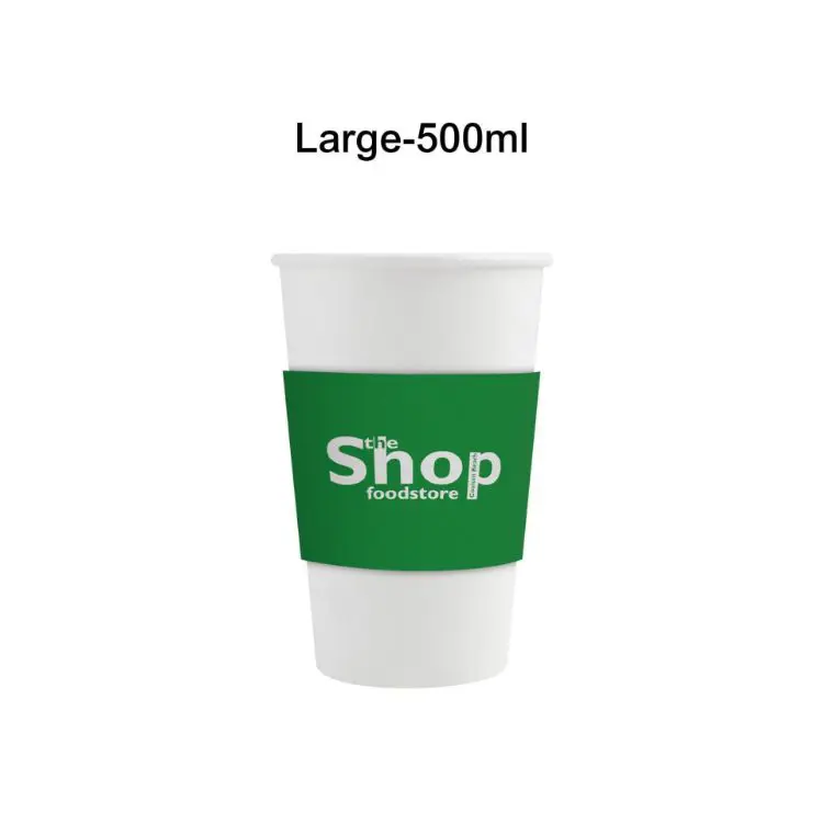 Picture of Home Compostable Aqueous Single Wall Paper Cups with Cup Sleeve