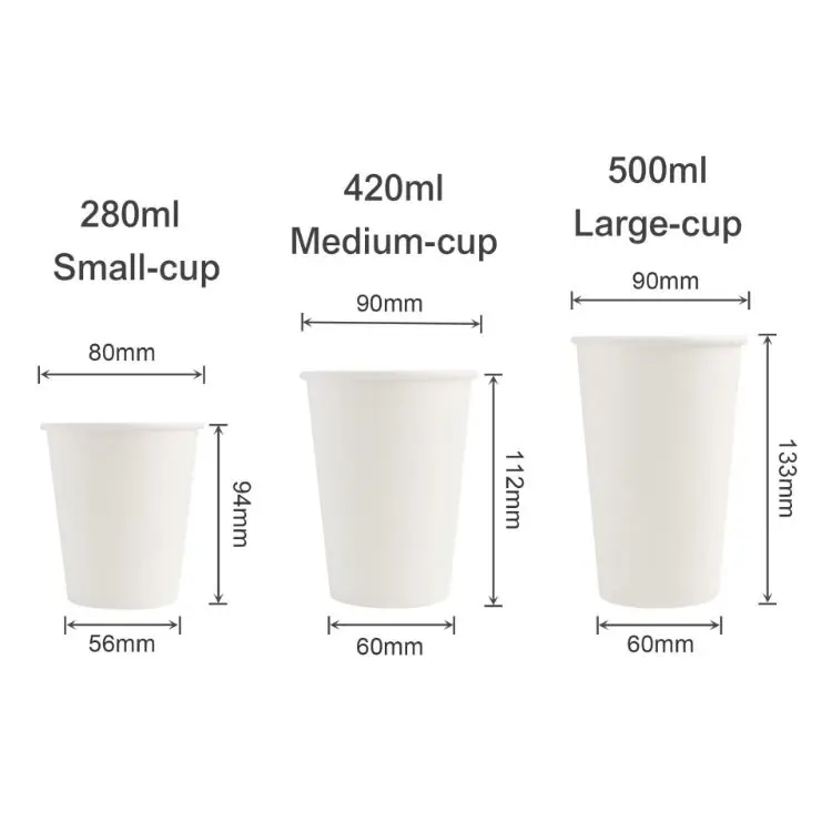 Picture of Home Compostable Aqueous Single Wall Paper Cups with Cup Sleeve