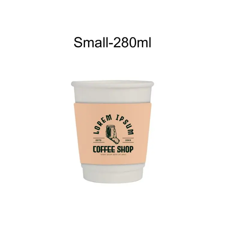 Picture of Home Compostable Aqueous Double Wall Paper Cups with Cup Sleeve