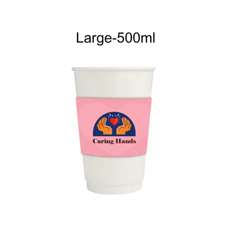 Picture of Home Compostable Aqueous Double Wall Paper Cups with Cup Sleeve