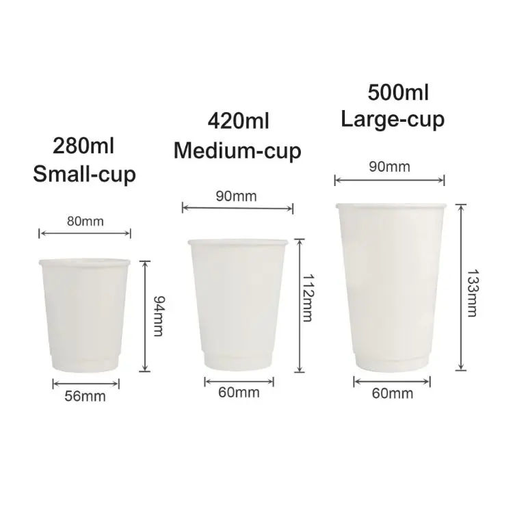 Picture of Home Compostable Aqueous Double Wall Paper Cups with Cup Sleeve