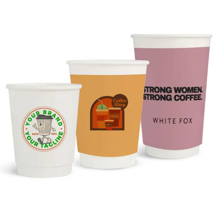 Picture of Home Compostable Aqueous Double Wall Paper Cups