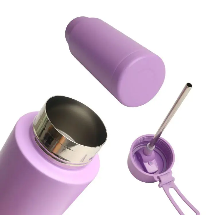 Picture of 1L Stainless Steel Bottle with Straw Lid