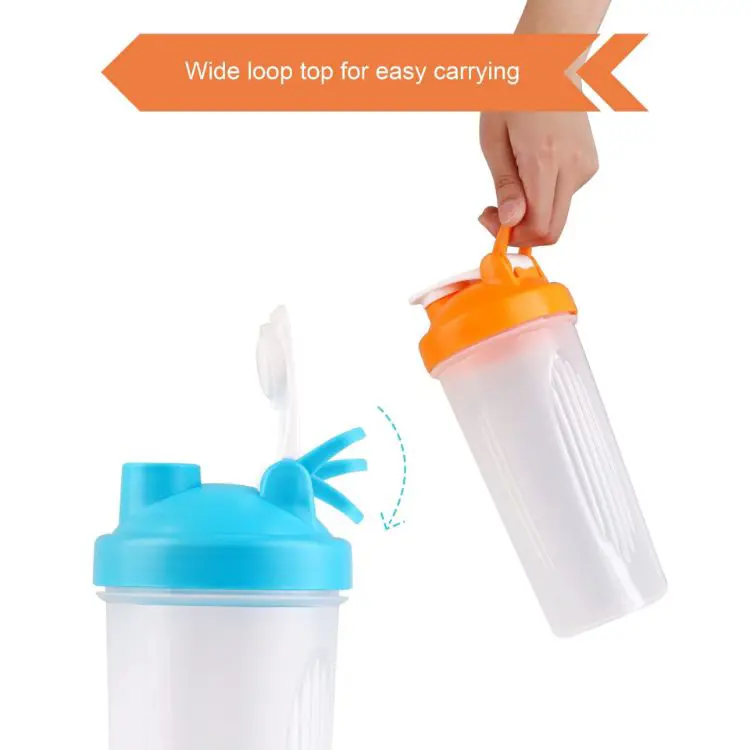 Picture of BPA Free Fitness Shaker Bottle with Loop 600ml