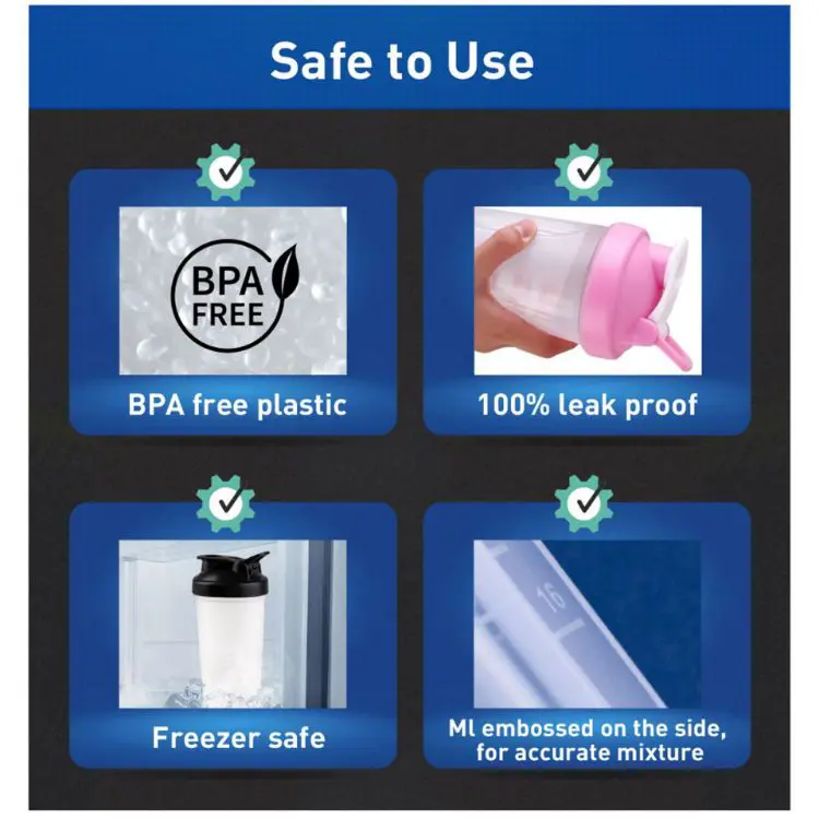 Picture of BPA Free Fitness Shaker Bottle with Loop 600ml