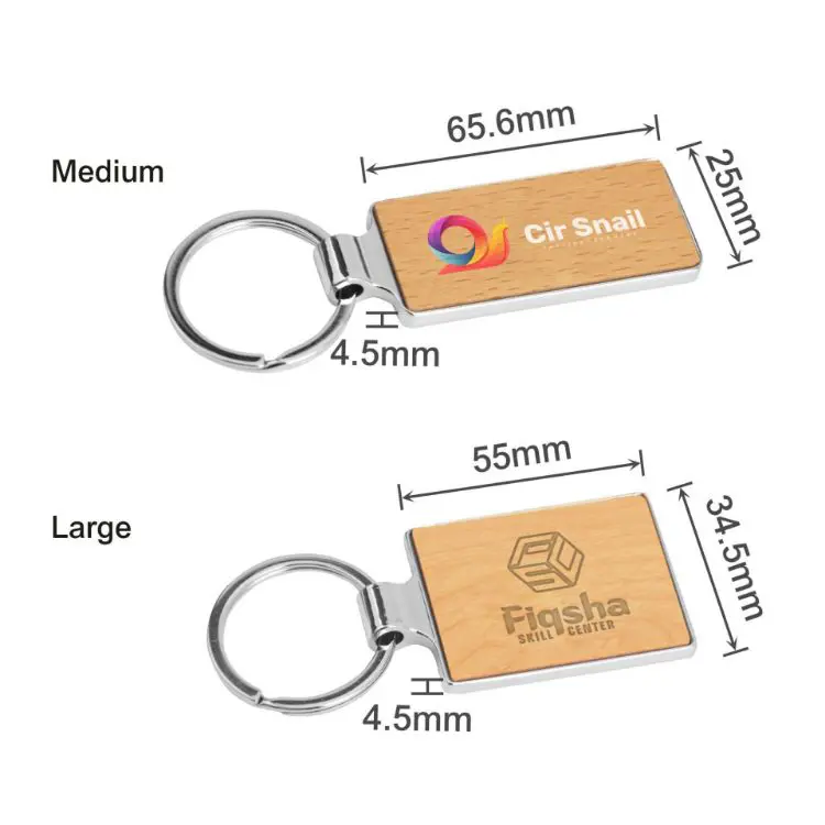 Picture of Rectangle Wooden Keyring