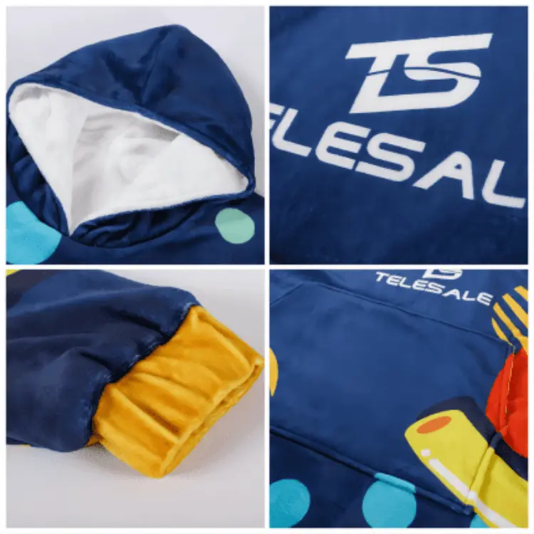 Picture of Unisex 100% Polyester Sublimated Wearable Blanket with Absorbent Lining