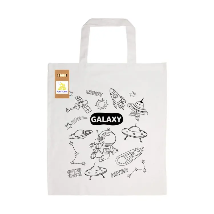 Picture of Colouring Short Handle Cotton Bag & Pencils