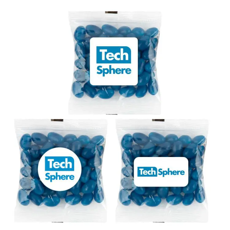 Picture of Corporate Colour Mini Jelly Beans in 50 Gram Cello Bag