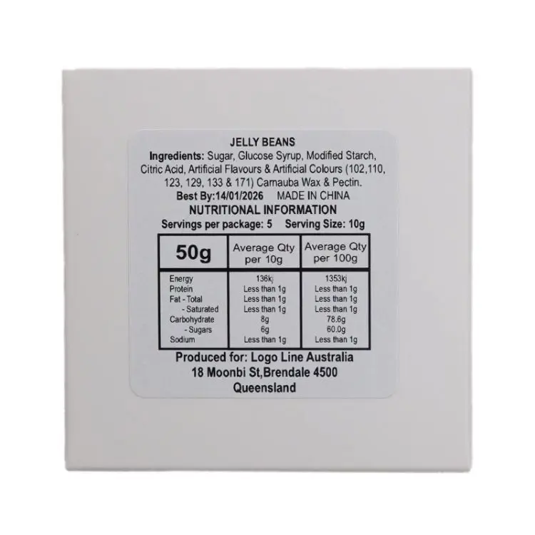 Picture of Assorted Colour Jelly Beans in 50g Box