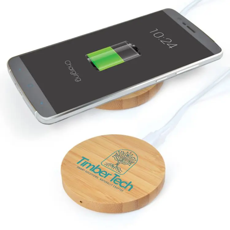Picture of Arc Round Bamboo Wireless Charger