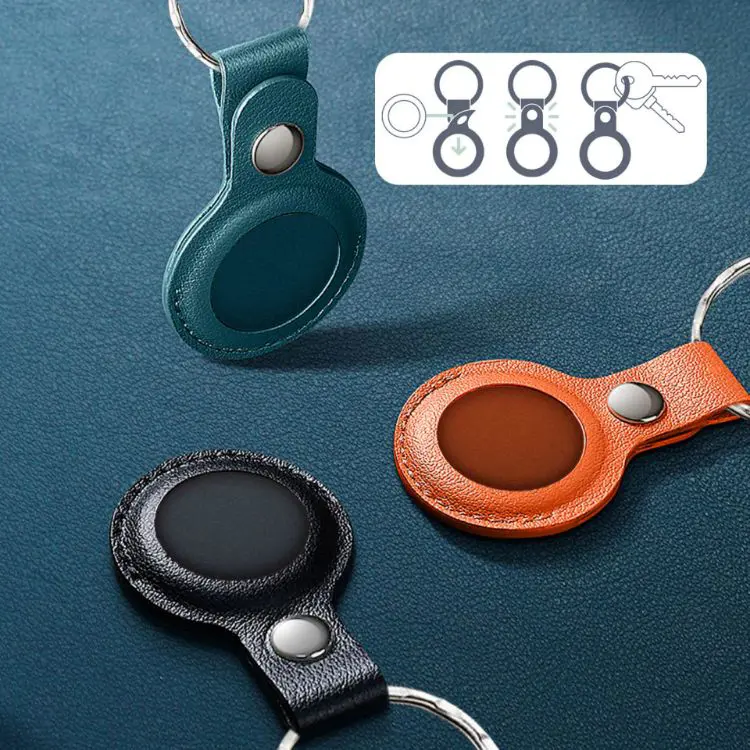 Picture of PU Leather AirTag Holder with Keyring