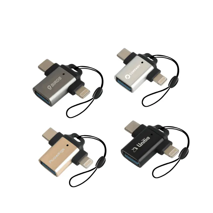Picture of USB 3.0 to USB C Lightning OTG Adapter