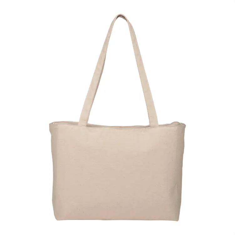 Picture of Zippered Cotton Canvas Shopper Tote