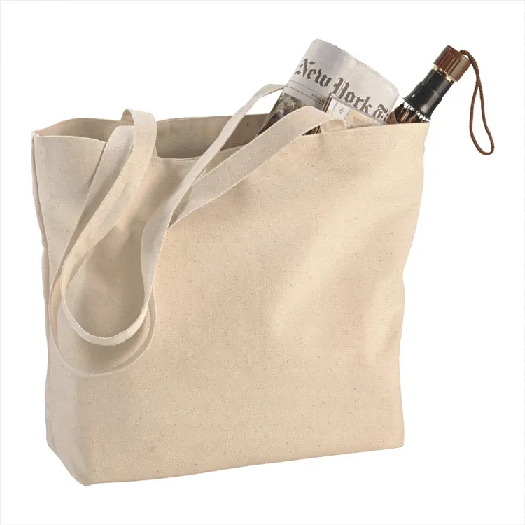 Picture of Zippered Cotton Canvas Shopper Tote