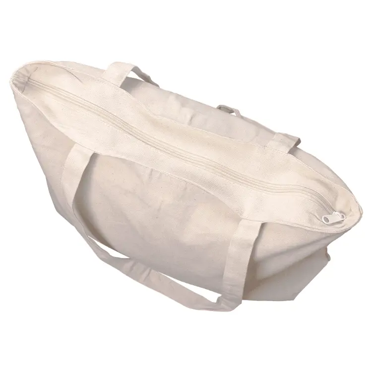 Picture of Zippered Cotton Canvas Shopper Tote