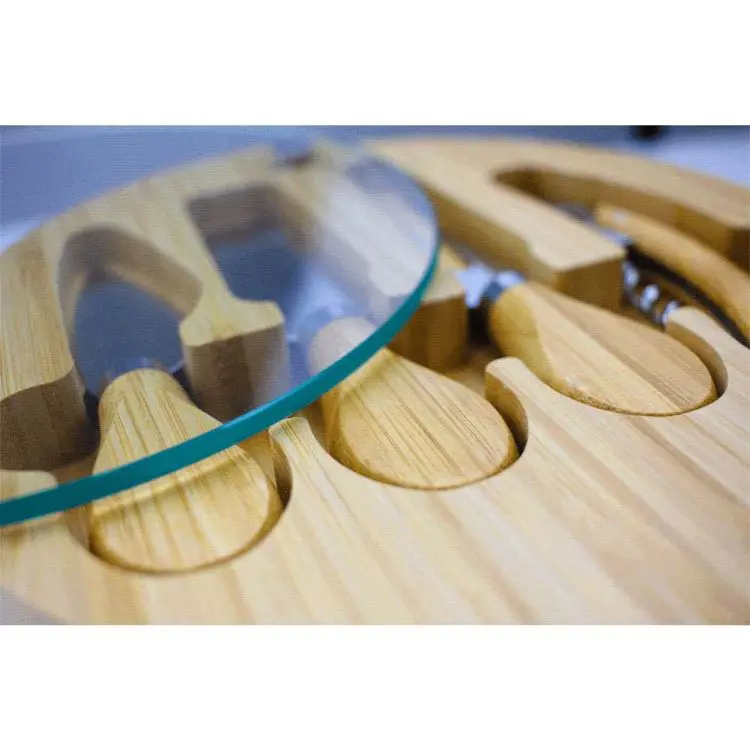 Picture of Trekk Round Bamboo Glass Cheese Set