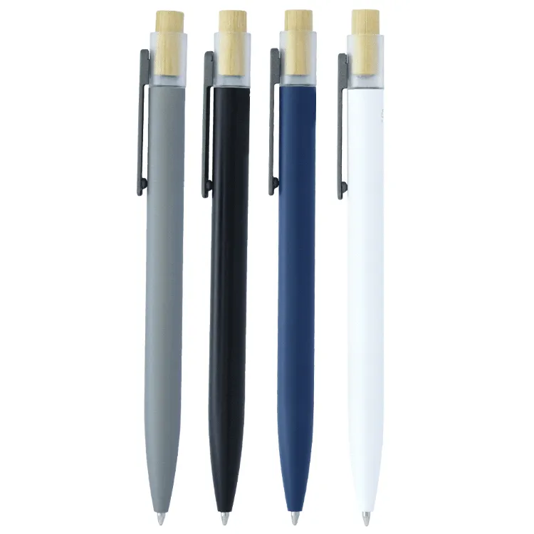 Picture of Recycled Aluminium Pen w/ Bamboo Clicker