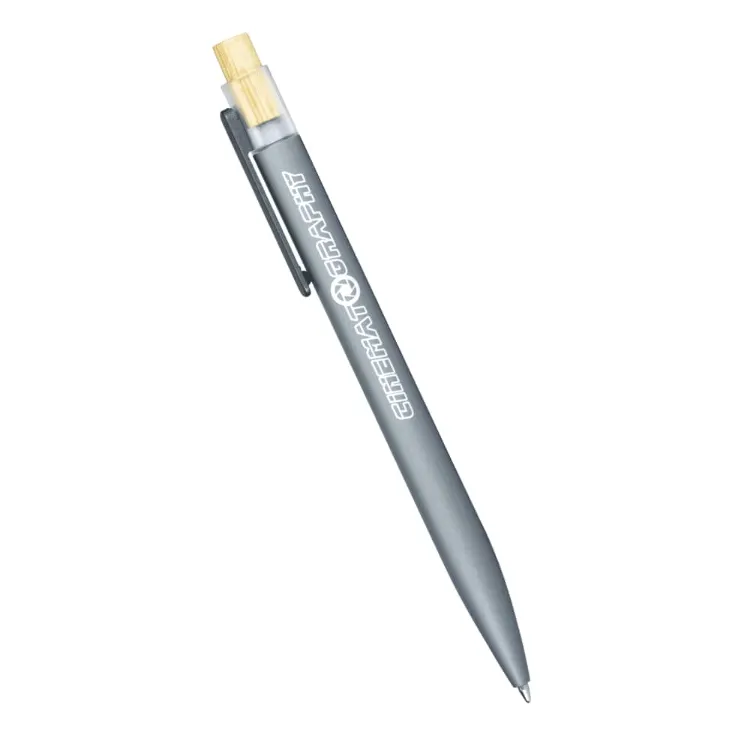Picture of Recycled Aluminium Pen w/ Bamboo Clicker