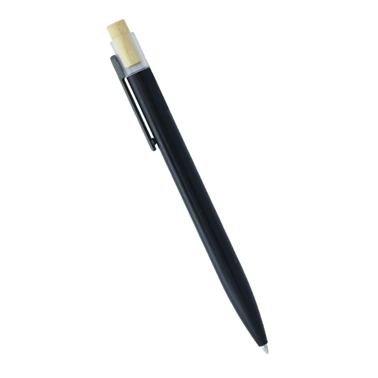 Picture of Recycled Aluminium Pen w/ Bamboo Clicker