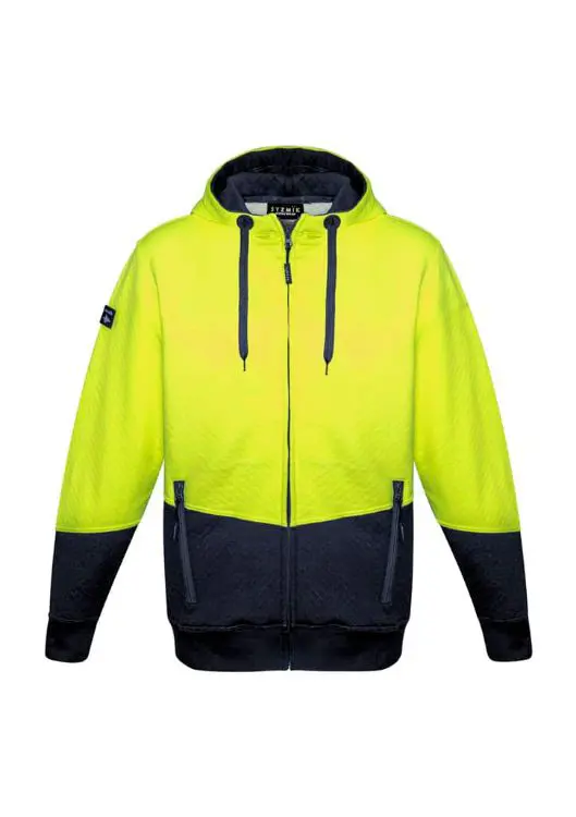 Picture of Unisex Hi Vis Textured Jacquard Full Zip Hoodie