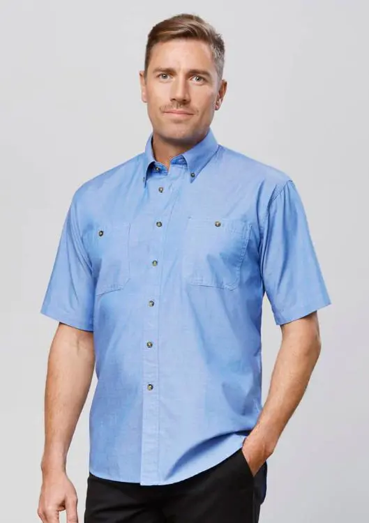 Picture of Mens Chambray Short Sleeve Shirt
