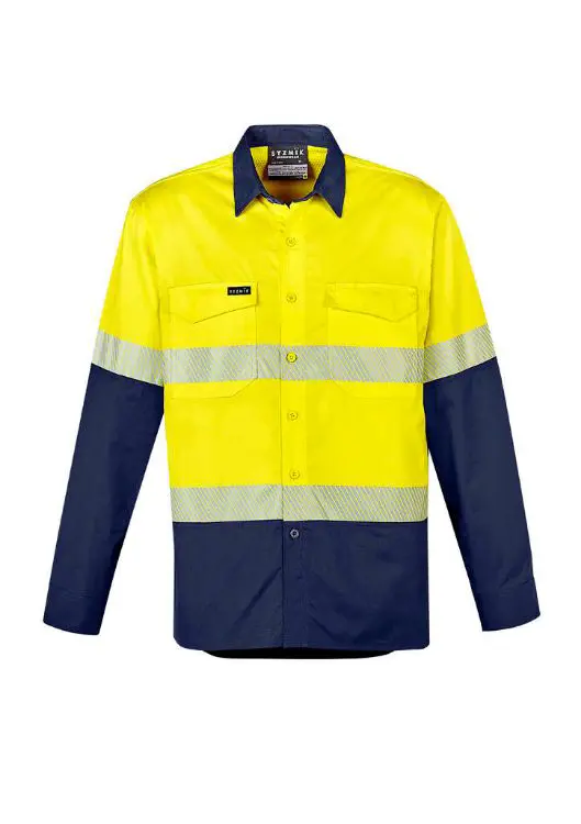 Picture of Mens Rugged Cooling Hi Vis Segmented Tape Long Sleeve Shirt