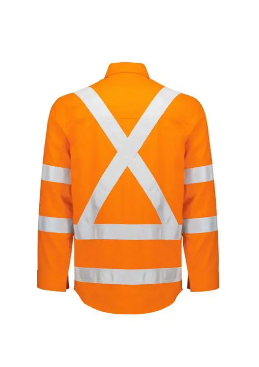 Picture of Mens Orange Flame Lightweight Ripstop X Back Taped Shirt
