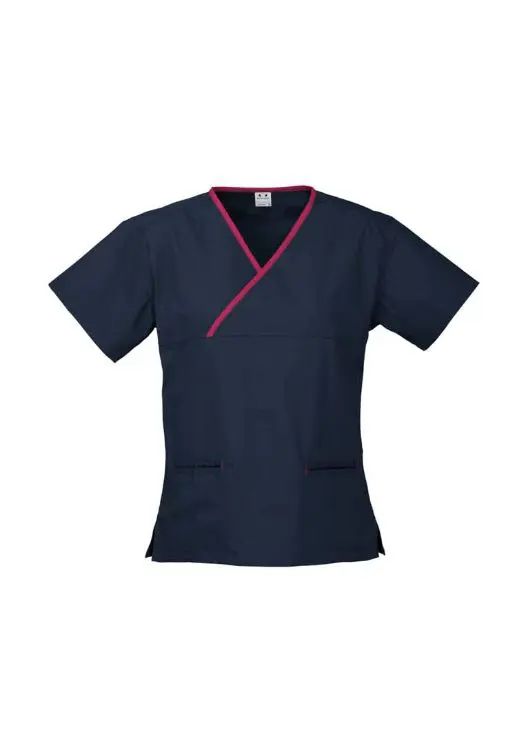 Picture of Classic Womens Contrast Crossover Scrub Top