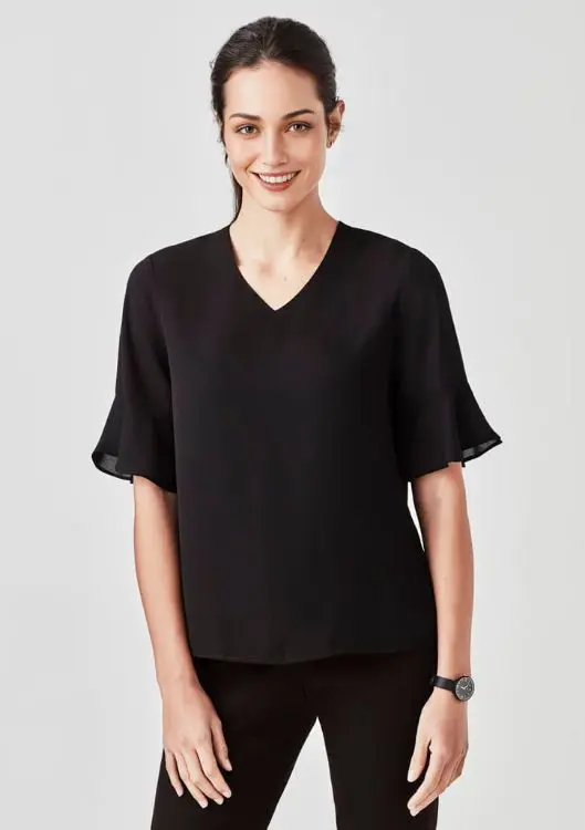 Picture of Womens Aria Fluted Sleeve Blouse
