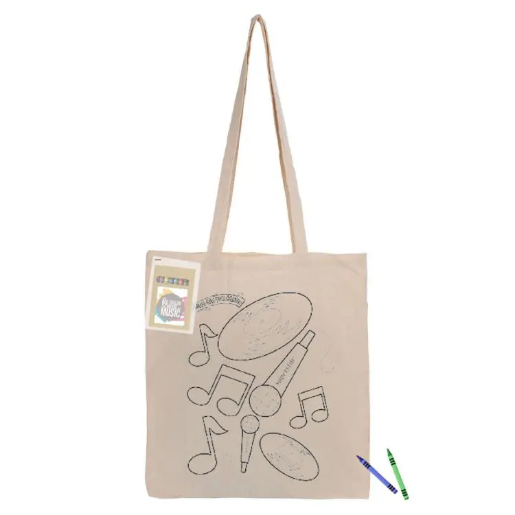 Picture of Colouring Long Handle Calico Shopper