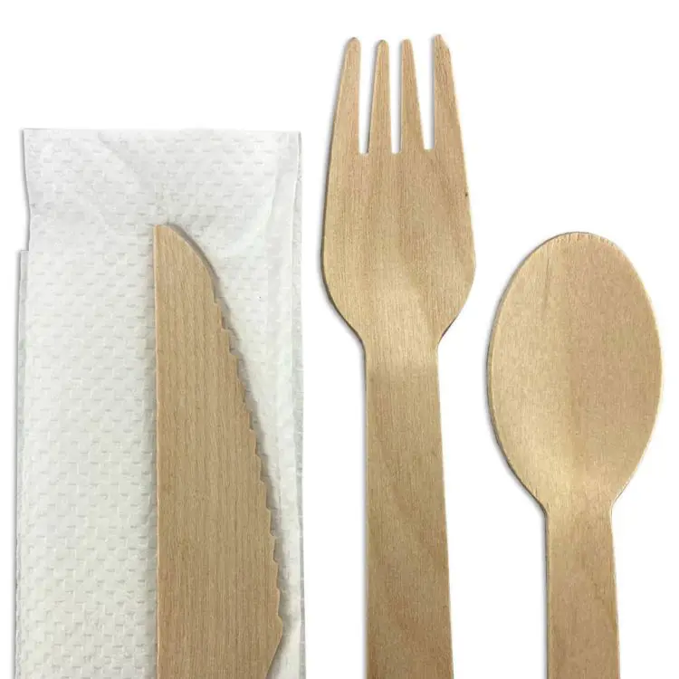 Picture of 3pcs Wooden Cutlery Set