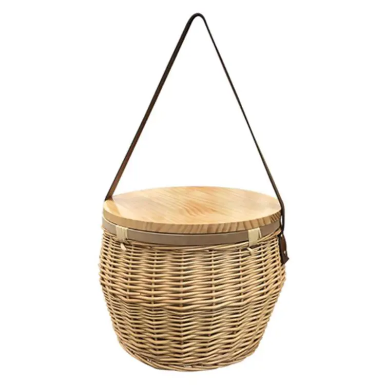 Picture of Scotch Wicker Picnic Cooler Basket Round