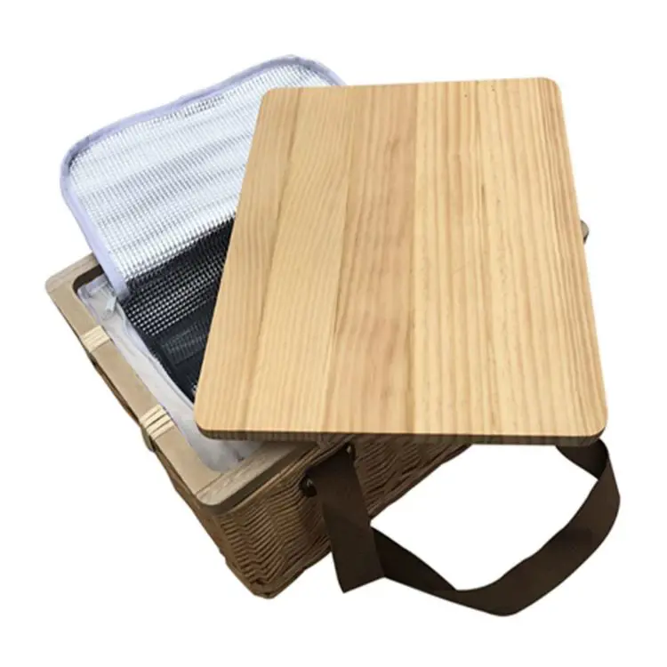 Picture of Gold Coast Wicker Picnic Cooler Basket Square