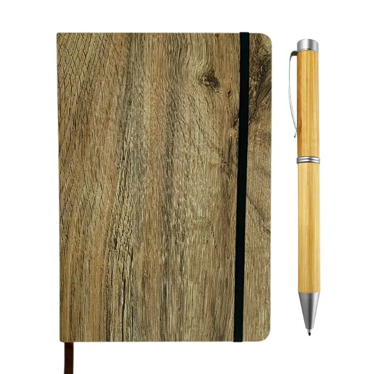 Picture of Wood Look Notebook and Pen Gift Set